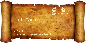 Erni Mara névjegykártya
